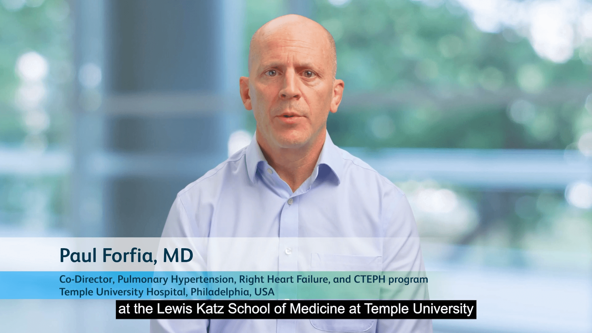 DR PAUL FORFIA’S APPROACH TO THE TREATMENT OF CTEPH IN PRACTICE