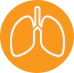 Lungs icon in yellow