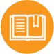 Icon of an open dictionary with a book mark