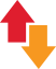 Icon showing arrows indicating increase and decrease