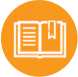 Icon of an open dictionary with a book mark
